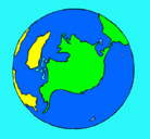 Dibujo Planeta Tierra pintado por kelly