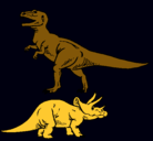 Dibujo Triceratops y tiranosaurios rex pintado por irvinguriel