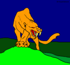 Dibujo Tigre con afilados colmillos pintado por mery