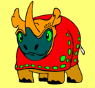 Dibujo Rinoceronte pintado por AITOR