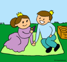 Dibujo Príncipes de picnic pintado por camila