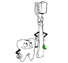 Dibujo Muela y cepillo de dientes pintado por DAVID
