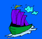 Dibujo Barco velero pintado por agustin