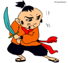 Dibujo Guerrero con espada pintado por giroshou