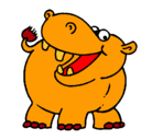 Dibujo Hipopótamo pintado por daiara