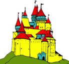 Dibujo Castillo medieval pintado por castillo