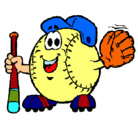 Dibujo Bola de béisbol pintado por pelotin