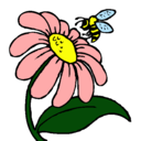 Dibujo Margarita con abeja pintado por laia