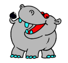 Dibujo Hipopótamo pintado por goku