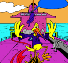 Dibujo Cigüeña en un barco pintado por adrianaisabel