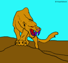 Dibujo Tigre con afilados colmillos pintado por olaolita