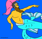 Dibujo Poseidón pintado por MARTA