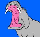 Dibujo Hipopótamo con la boca abierta pintado por facu