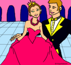 Dibujo Princesa y príncipe en el baile pintado por norelis