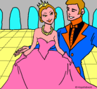 Dibujo Princesa y príncipe en el baile pintado por dianapop