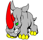 Dibujo Rinoceronte II pintado por Riki