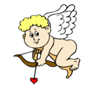 Dibujo Cupido pintado por meli