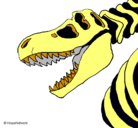 Dibujo Esqueleto tiranosaurio rex pintado por escudo