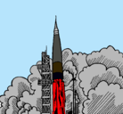 Dibujo Lanzamiento cohete pintado por leandro