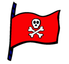 Dibujo Bandera pirata pintado por bandera