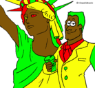 Dibujo Estados Unidos de América pintado por jamaicano