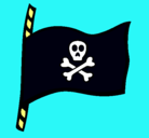 Dibujo Bandera pirata pintado por hermosa