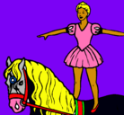 Dibujo Trapecista encima de caballo pintado por victor