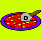 Dibujo Pizza pintado por rosa