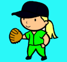 Dibujo Jugadora de béisbol pintado por nicole