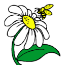 Dibujo Margarita con abeja pintado por carmenbuensu