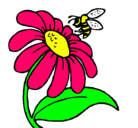 Dibujo Margarita con abeja pintado por marta
