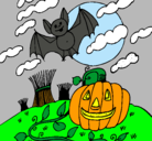 Dibujo Paisaje de Halloween pintado por eloy