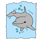 Dibujo Delfín pintado por fliper