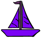 Dibujo Barco velero pintado por morado