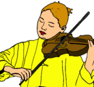 Dibujo Violinista pintado por Anibal