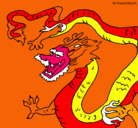 Dibujo Dragón chino pintado por MarceloP.