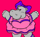 Dibujo Hipopótama con lazo pintado por mmmmmhf