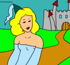 Dibujo Princesa y castillo pintado por Antonia