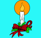 Dibujo Vela de navidad pintado por kool