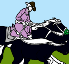 Dibujo Vaquero y vaca pintado por emiliano