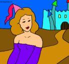 Dibujo Princesa y castillo pintado por LIDIA
