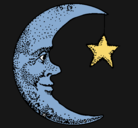 Dibujo Luna y estrella pintado por lola