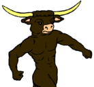 Dibujo Cabeza de búfalo pintado por cris