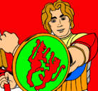 Dibujo Caballero con escudo de león pintado por marisol