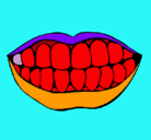 Dibujo Boca y dientes pintado por obedabdiel
