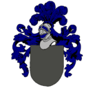 Dibujo Escudo de armas y casco pintado por cris