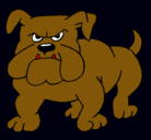 Dibujo Perro Bulldog pintado por foster