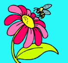 Dibujo Margarita con abeja pintado por ALLISSON