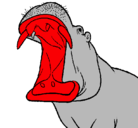 Dibujo Hipopótamo con la boca abierta pintado por reik
