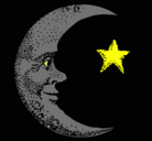 Dibujo Luna y estrella pintado por marivic